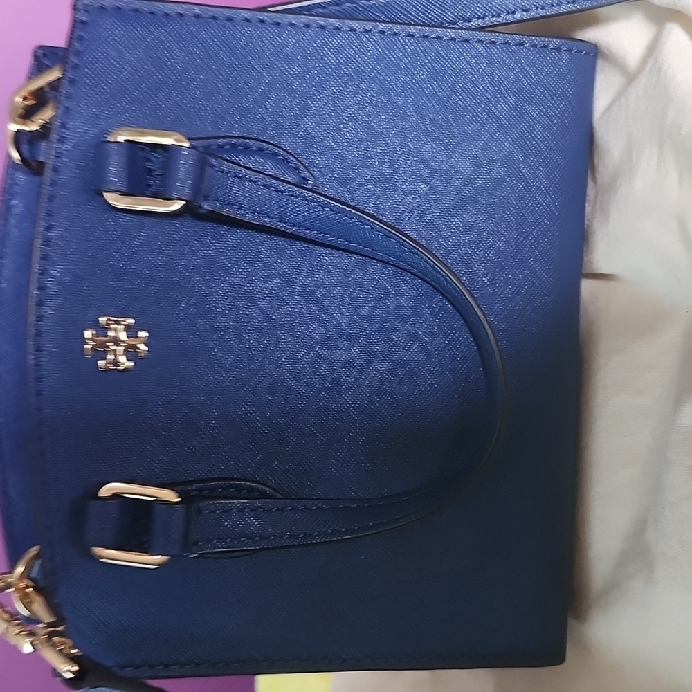 Tory Burch Blue Satchel New - Picture 3 of 8